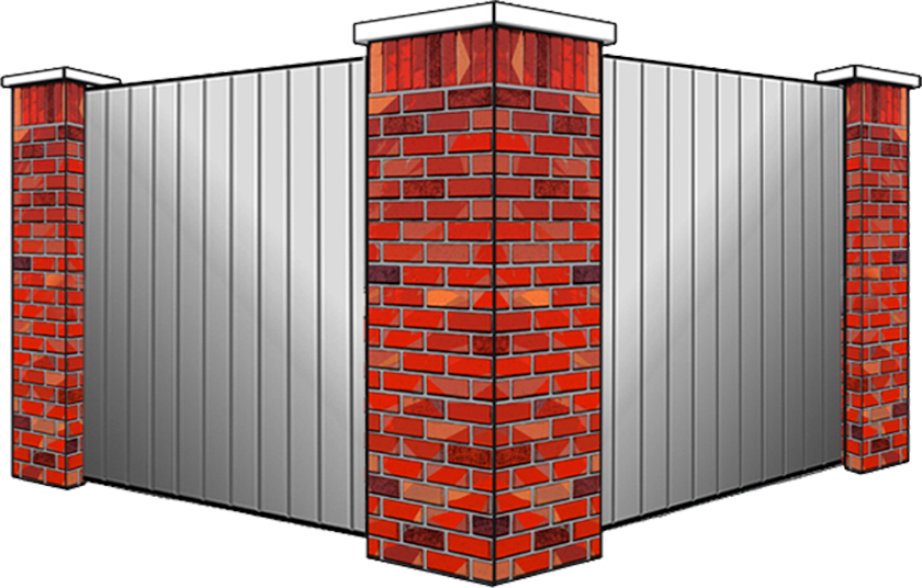 metal dumpster enclosure with brick columns