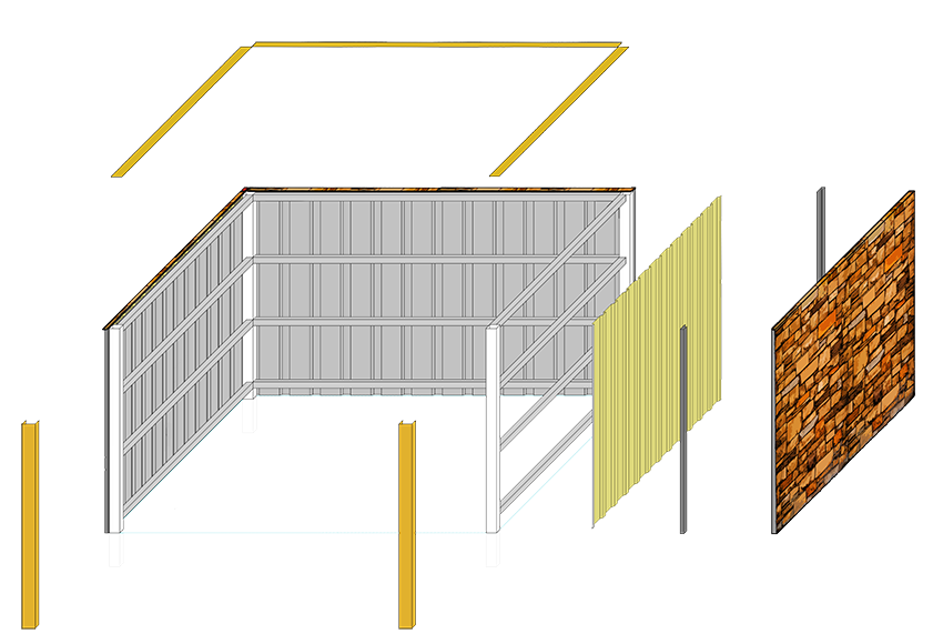 dumpster enclosure components drawing